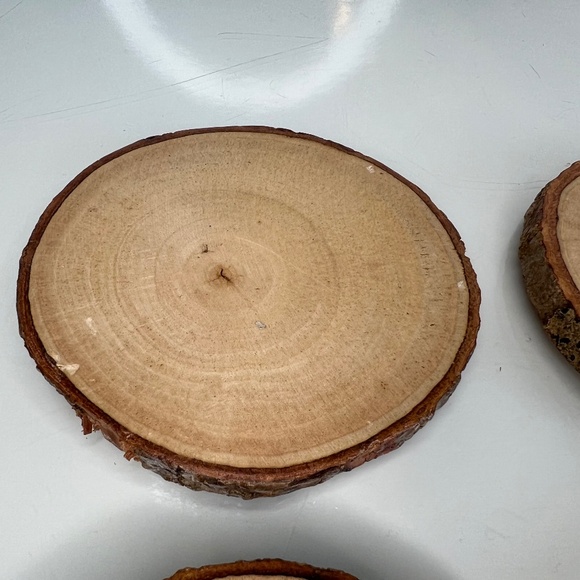Handmade Rustic Wood Drink Coasters Set of 6 For Tea Coffee Mug Drinks - Picture 5 of 13